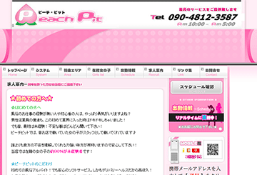 旭川のデリヘルピーチ・ピットのホームページ画像