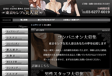 恵比寿・銀座・目黒のデリヘル東京セレブな美人妻のホームページ画像