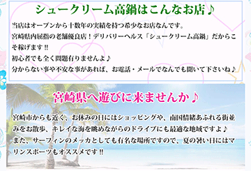 宮崎のデリヘルシュークリームのホームページ画像