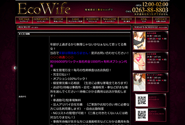 長野のデリヘルEco Wifeのホームページ画像
